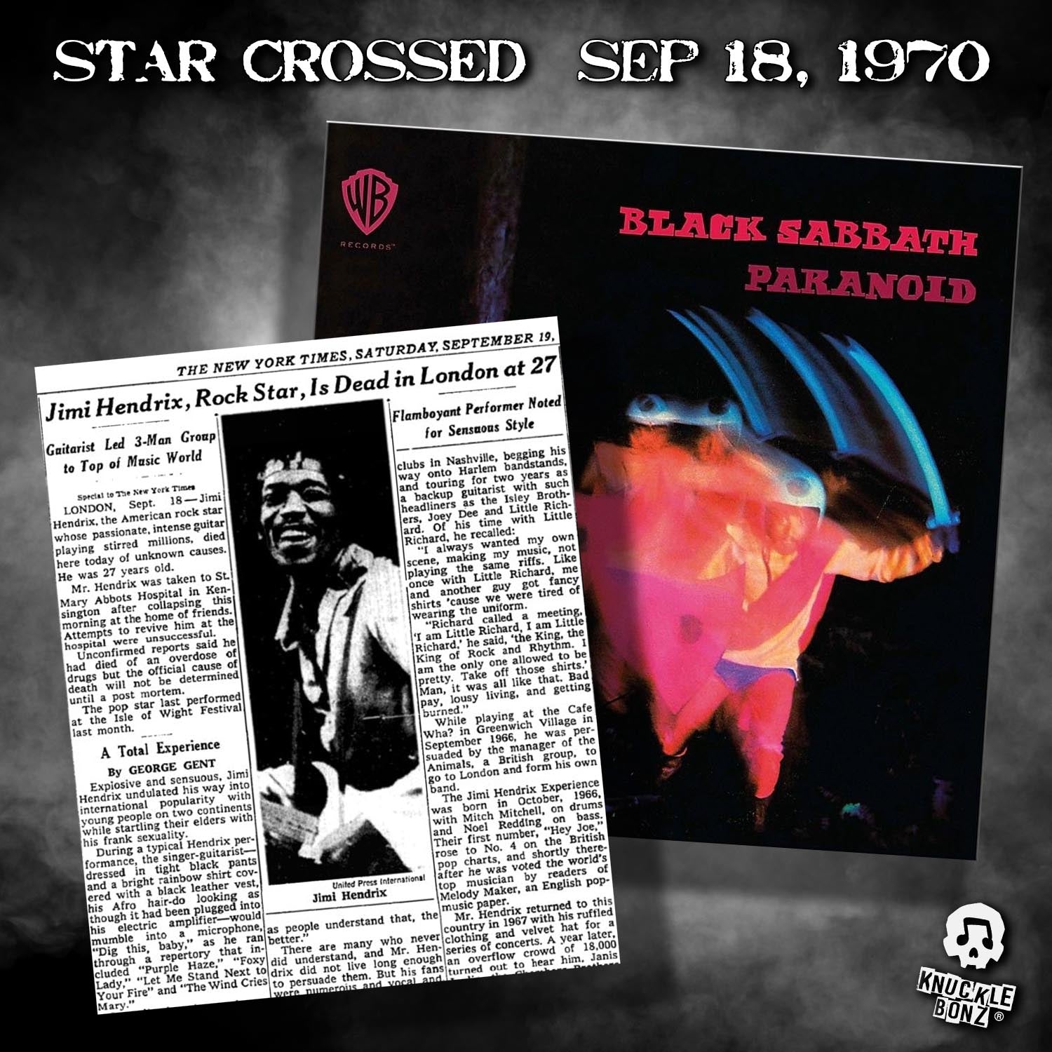 Jimi Hendrix and Black Sabbath Star Crossed on Sept 18th, 1970